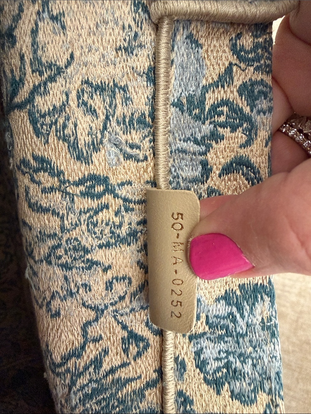 Dior Blue & Beige Floral Embroidered Book Tote - Picture 8 of 8